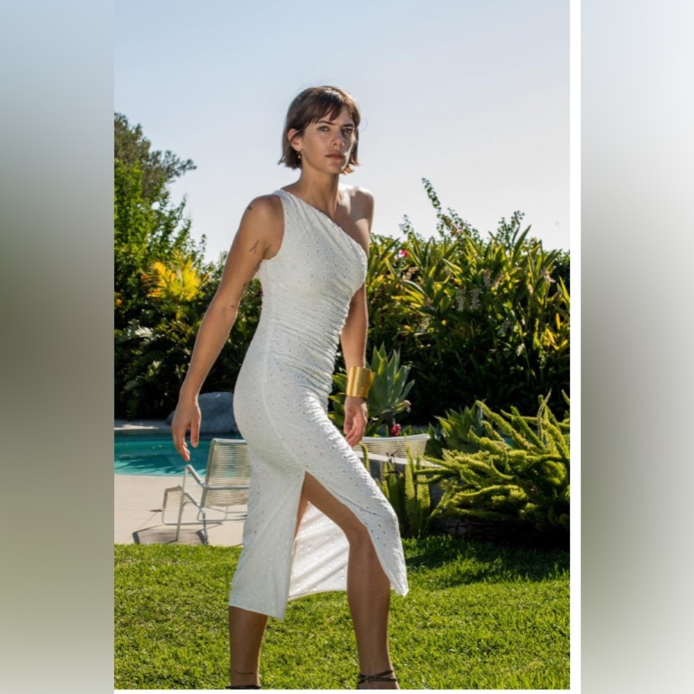 Zara White One-Shoulder Dress